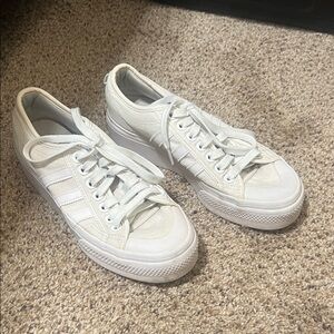 White Adidas Platform Sneakers